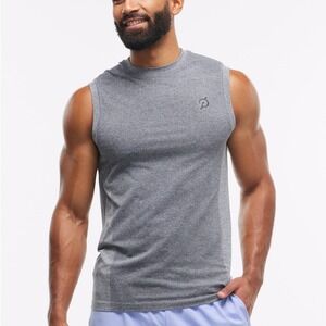 Peloton Seamless Muscle Tank Men's Medium Gray Athletic Activewear Cycling Yoga